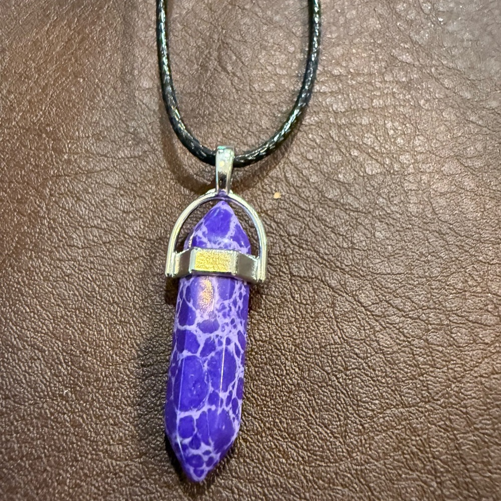 Purple Stone Pendant Necklace